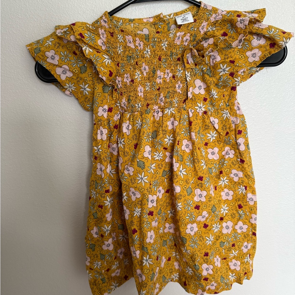 Okie Dokie Mustard Floral Dress